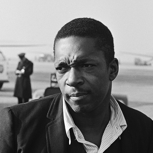 Portrait of the saxophone player John Coltrane